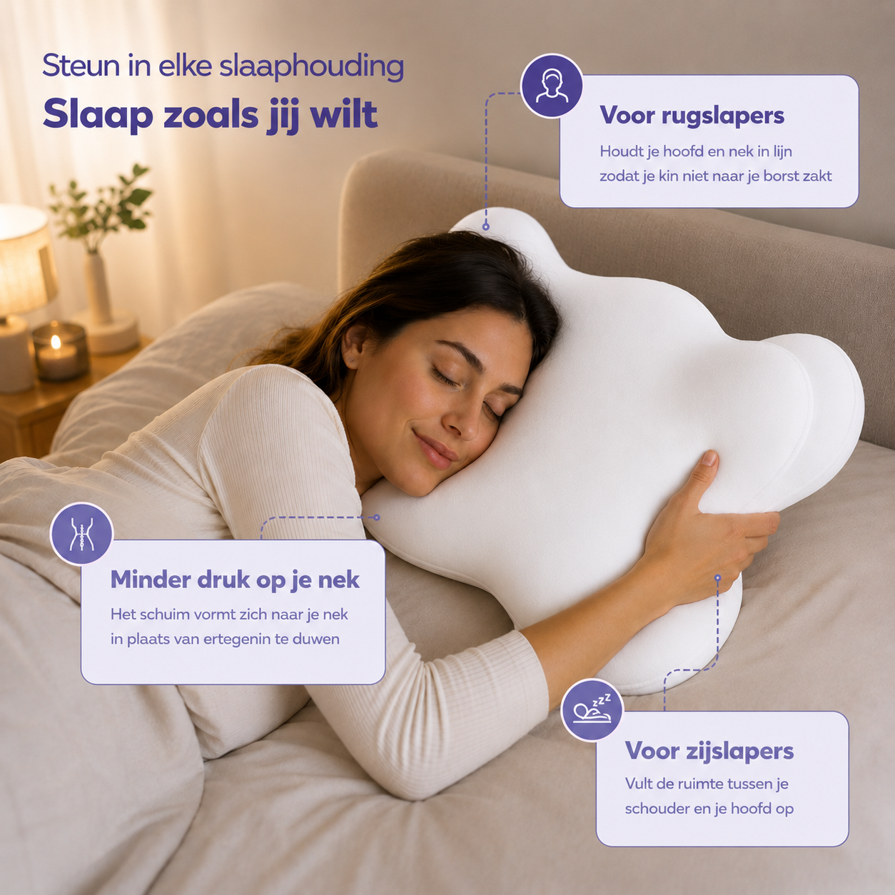 RestUp Wolkenkussen - Ergonomisch Nekkussen