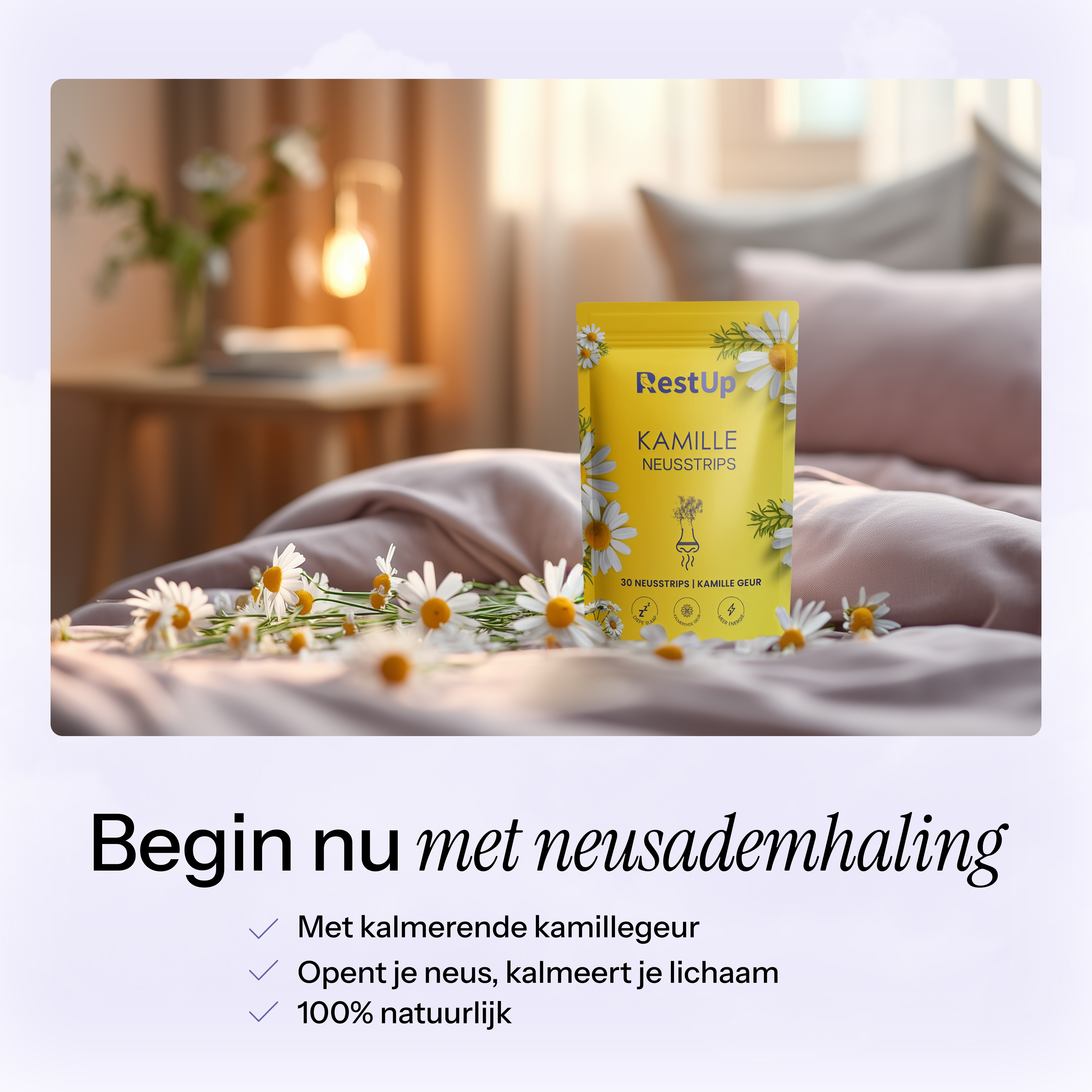 Kamille Neusstrips | 8 Uur Doorslapen = 24 Uur Bruisende Energie