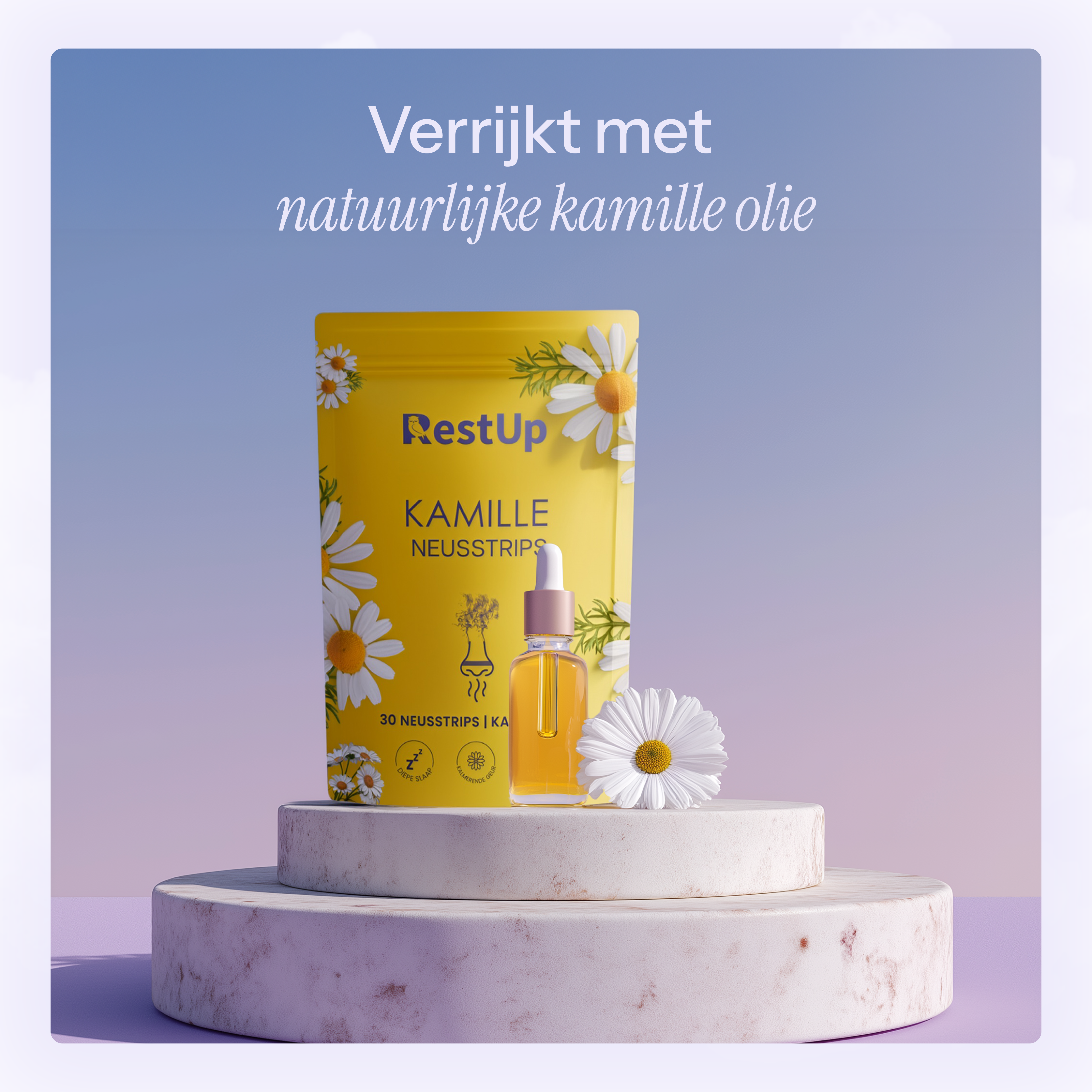 RestUp Kamille Neusstrips | Slaap Eindelijk Door – Natuurlijk & Zonder Medicatie