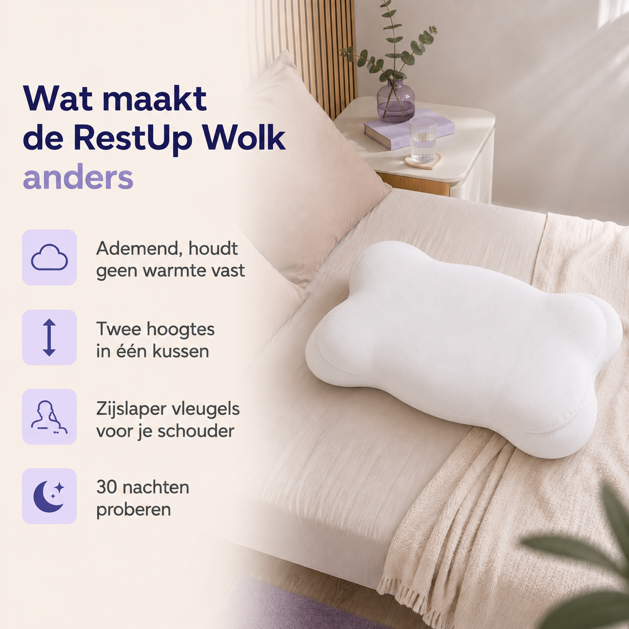 RestUp Wolkenkussen - Ergonomisch Nekkussen